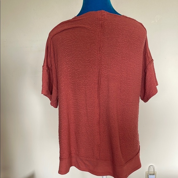 BKE Orange Oversized Short Sleeve Waffle T-Shirt - Picture 3 of 6